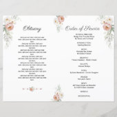 Dusty Roos Floral Funeral Service Photo-programma (Achterkant)