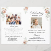 Dusty Roos Floral Funeral Service Photo-programma (Voorkant)