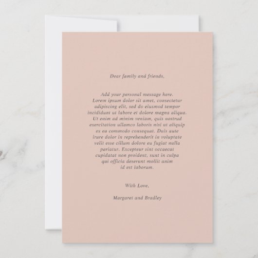 Dusty Roos Floral Greenery Wedding Postponement Save The Date (Achterkant)