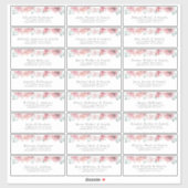 Dusty Roos Floral Individuele gast Adresetiketten Sticker (Vel)