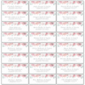 Dusty Roos Floral Individuele gast Adresetiketten Sticker (Voorkant)