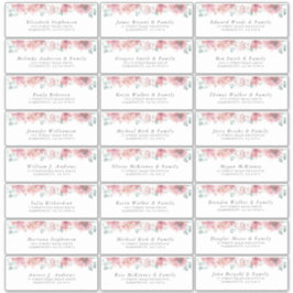 Dusty Roos Floral Individuele gast Adresetiketten Sticker