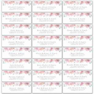 Dusty Roos Floral Individuele gast Adresetiketten Sticker