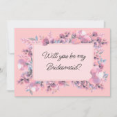 Dusty Roos Floral is bruidsmeisje Kaart (Voorkant)