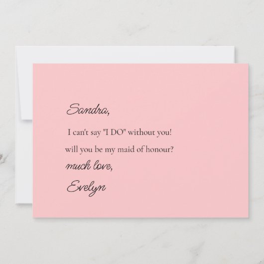 Dusty Roos Floral is bruidsmeisje Kaart (Achterkant)