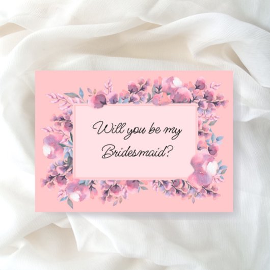 Dusty Roos Floral is bruidsmeisje Kaart