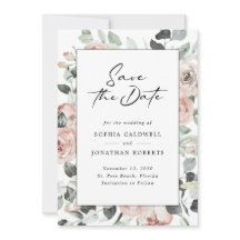 Dusty Roos Floral Modern Calligraphy Wedding