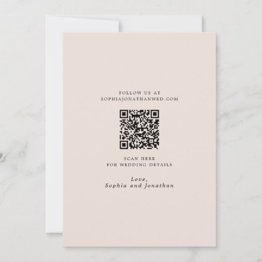 Dusty Roos Floral Modern Calligraphy Wedding Save The Date (Achterkant)