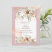 Dusty Roos Floral Pampas Grass REHEARSAL DINNER (Staand voorkant)