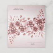 Dusty Roos Floral Place Card Plaatskaartje (Buitenkant ongevouwen)