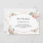 Dusty Roos Floral QR Code Voeg je URL Weddenschap  RSVP Kaartje (Achterkant)