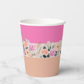 Dusty Roos floral retro Papieren Bekers (Achterkant)