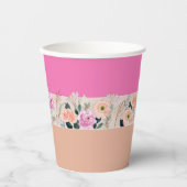 Dusty Roos floral retro Papieren Bekers (Voorkant)