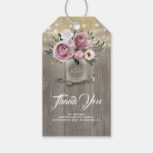 Dusty Roos Floral Rustic Country Dank u Cadeaulabel (Voorkant)