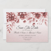 Dusty Roos Floral Save The Date (Voorkant)