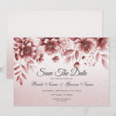 Dusty Roos Floral Save The Date (Voorkant / Achterkant)