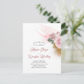 Dusty Roos Floral Save the Date Aankondigingskaart (Staand voorkant)