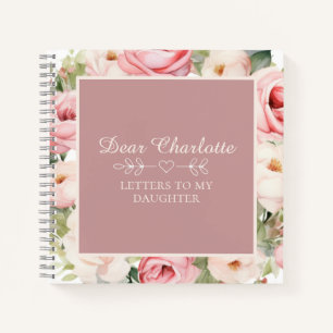 Dusty Roos Floral Script Brieven aan mijn dochte Notitieboek