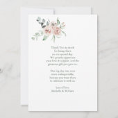 Dusty Roos Floral Script Photo Weddenschap Bedankt (Achterkant)