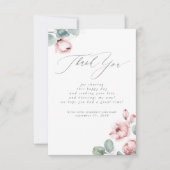 Dusty Roos Floral Small Baby shower Hartelijk dank Bedankkaart (Voorkant)