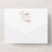 Dusty Roos Floral Vrijgezellenfeest All in One Inv All In One Uitnodiging (Achterkant)