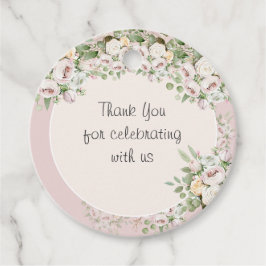 Dusty roos floral waterverf dank u bedankjes labels