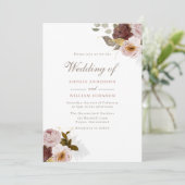 Dusty Roos Floral Waterverf herfst bruiloft I Kaart (Staand voorkant)