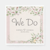 Dusty roos floral We doen bruiloft Servet (Voorkant)