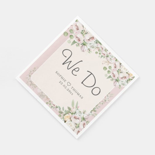 Dusty roos floral We doen bruiloft Servet (Hoek)
