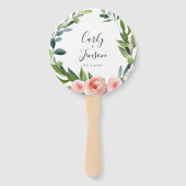 Dusty Roos Floral Wedding Hand Fans Handwaaier (Voorkant)