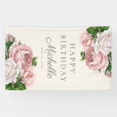 Dusty Roos  Floral Women's Birthday Name Spandoek (Horizontaal)