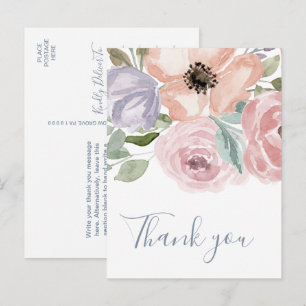 Dusty Roos Florals Hartelijk dank Briefkaart