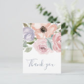 Dusty Roos Florals Hartelijk dank Briefkaart (Staand voorkant)