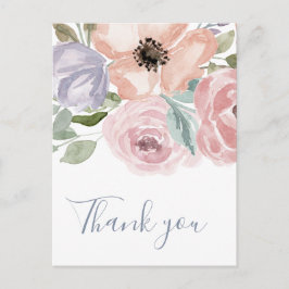 Dusty Roos Florals Hartelijk dank Briefkaart