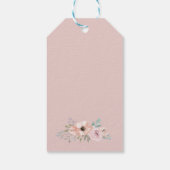 Dusty Roos Florals Monogram Hartelijk dank Cadeaulabel (Achterkant)
