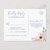 Dusty Roos Florals Song Request RSVP Briefkaart (Achterkant)