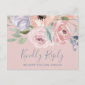 Dusty Roos Florals Song Request RSVP Briefkaart (Voorkant)