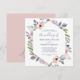 Dusty Roos Florals Square the Wedding of Kaart