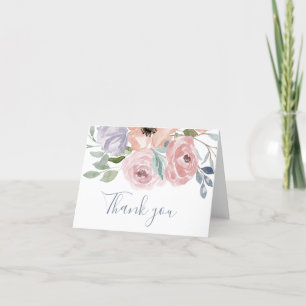 Dusty Roos Florals Weddenschap Hartelijk dank Bedankkaart