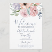 Dusty Roos Florals Wedding Programmakaart (Voorkant)