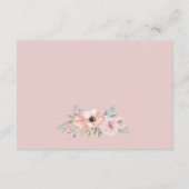 Dusty Roos Florals Wedding Reception Kaart (Achterkant)