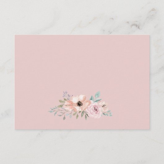 Dusty Roos Florals Wedding Reception Kaart (Achterkant)