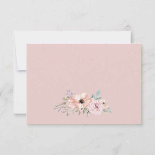 Dusty Roos Florals Wedding Website RSVP-kaart RSVP Kaartje (Achterkant)