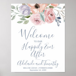 Dusty Roos Florals Welcome Wedding Poster