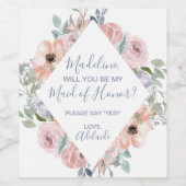 Dusty Roos Florals... Wijn Etiket (Enkel label)