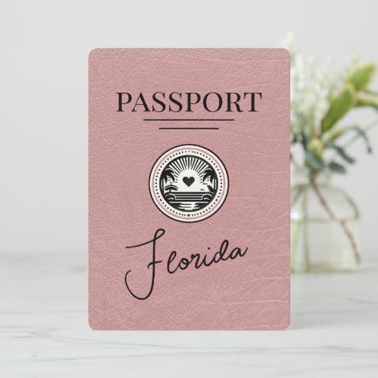 Dusty Roos Florida Passport Bewaar de datum Save The Date (Staand voorkant)