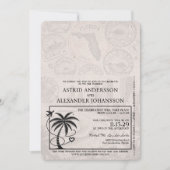 Dusty Roos Florida Passport Wedding Invitation Kaart (Voorkant)