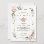 Dusty Roos Flowers Airy Greenery Vrijgezellenfeest Kaart (Voorkant)