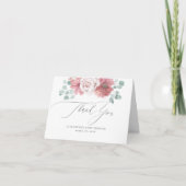 Dusty Roos Flowers Baby shower Dank u Bedankkaart (Voorkant)