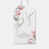 Dusty Roos Flowers Elegant Hartelijk dank Cadeaulabel (Voorkant)